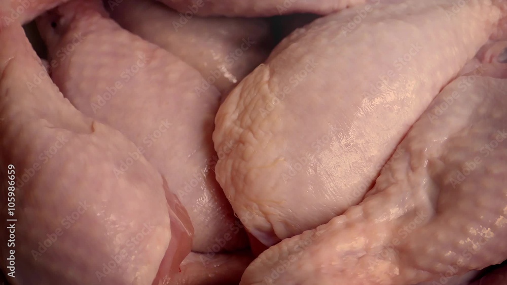 Uncooked Chicken Rotating Uncooked Chicken Rotating