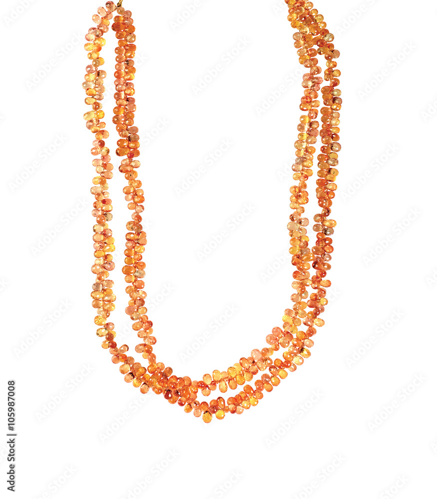 Obraz premium Beaded Gemstone Necklace isolated on white
