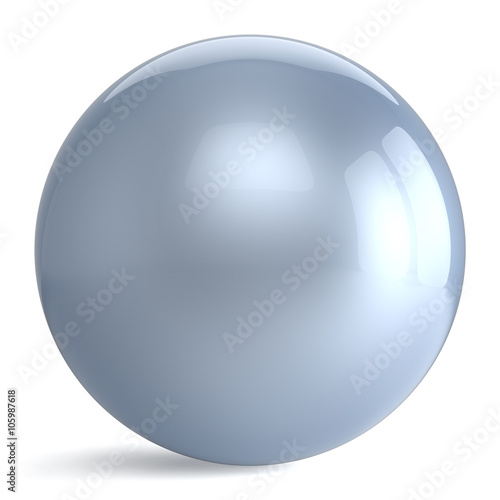 Sphere button round white silver ball geometric shape basic circle solid figure simple minimalistic atom element single drop shiny glossy pearl sparkling object blank balloon icon. 3d render isolated