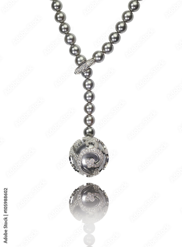 Beautiful pearl necklace isolated on a background Beautiful pearl necklace isolated on a background