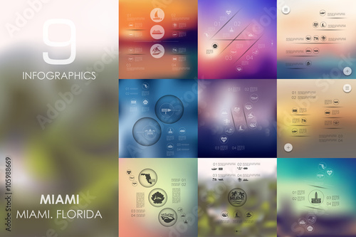 Miami infographic with unfocused background