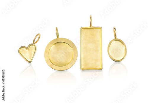 Golden blank customizable trinket pendants