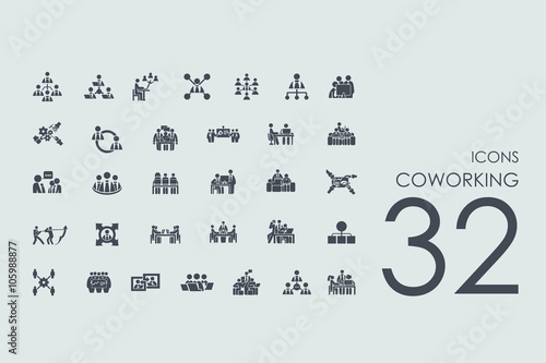 Set of coworking icons