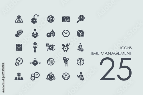 Set of time management icons