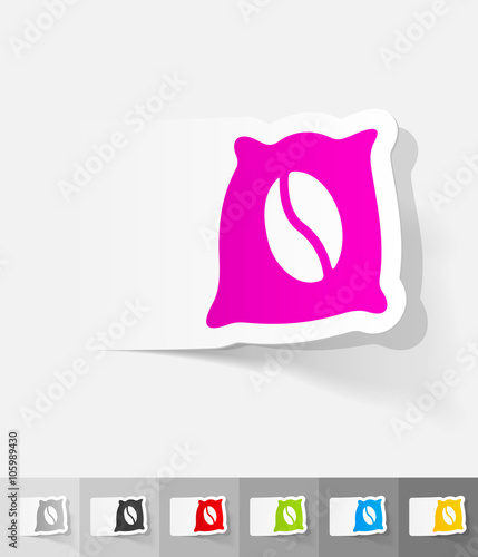 realistic design element. bag of coffee