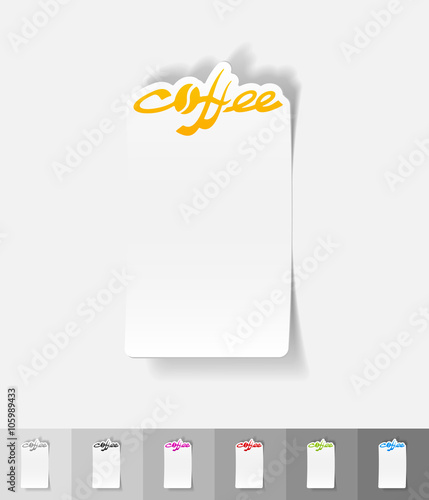 realistic design element. COFFEE