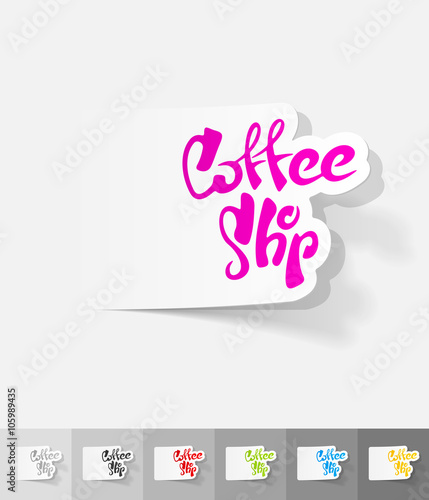 realistic design element. coffee shop
