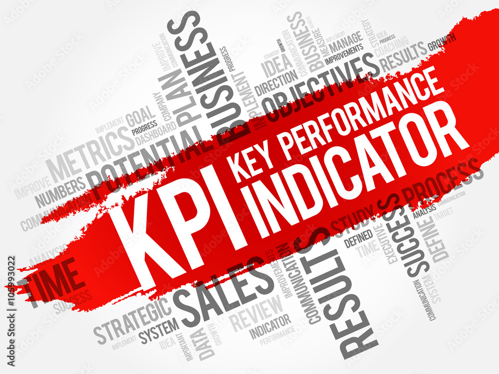 KPI Key Performance Indicator word cloud, business concept เวกเตอร์