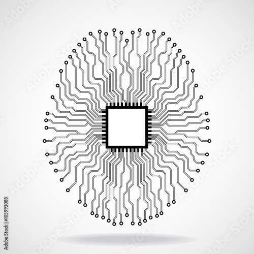 Brain. Cpu. Circuit board