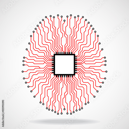 Brain. Cpu. Circuit board