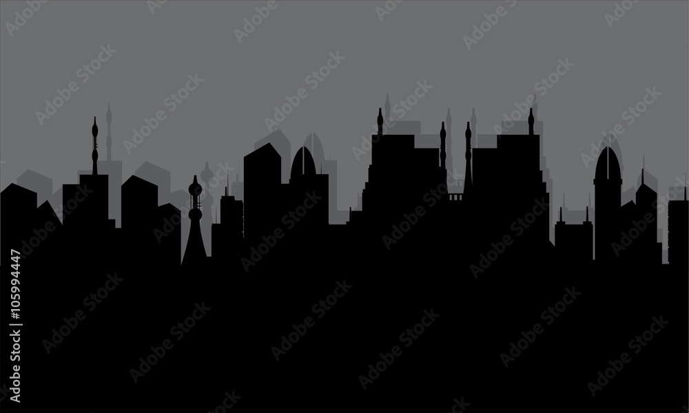 Silhouette of the historic town