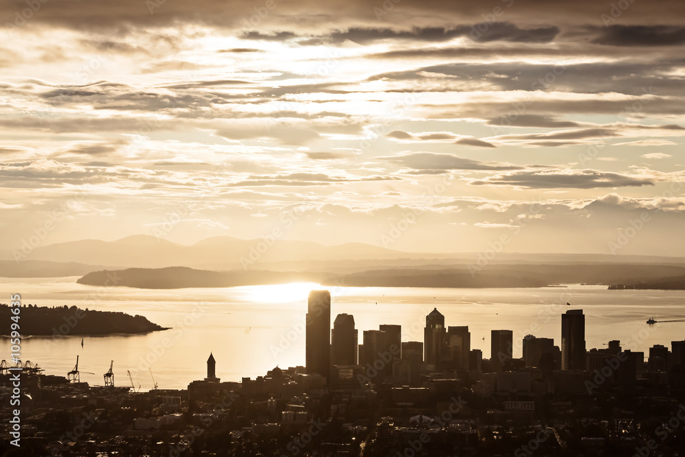 Obraz premium Downtown Aerial View – Seattle