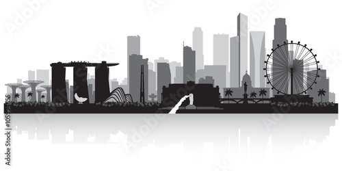 Singapore city skyline silhouette