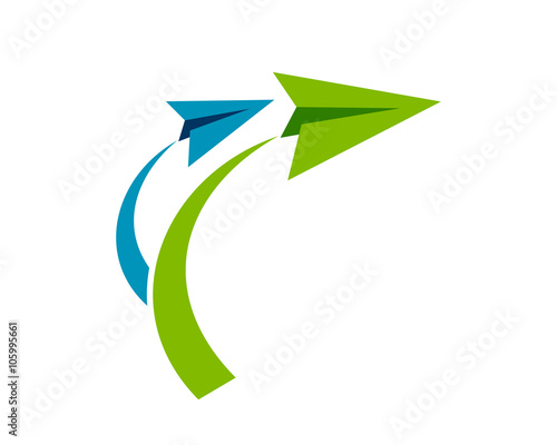 Flying DoubleSwoosh Paper Plane