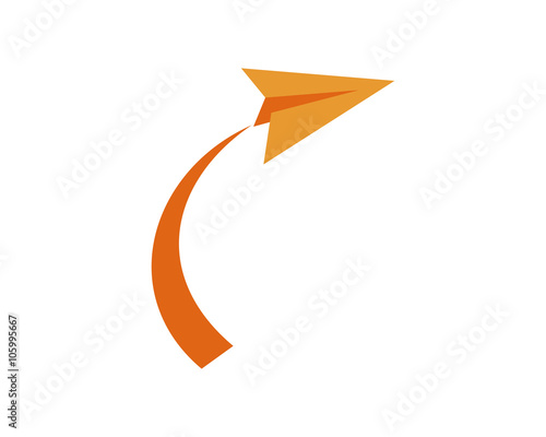 Flying Swoosh Paper Plane