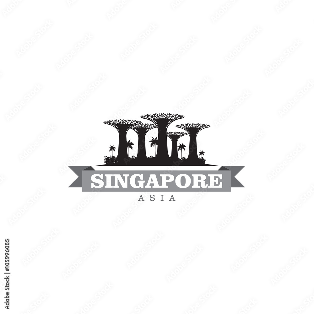 Obraz premium Singapore Asia city symbol vector illustration