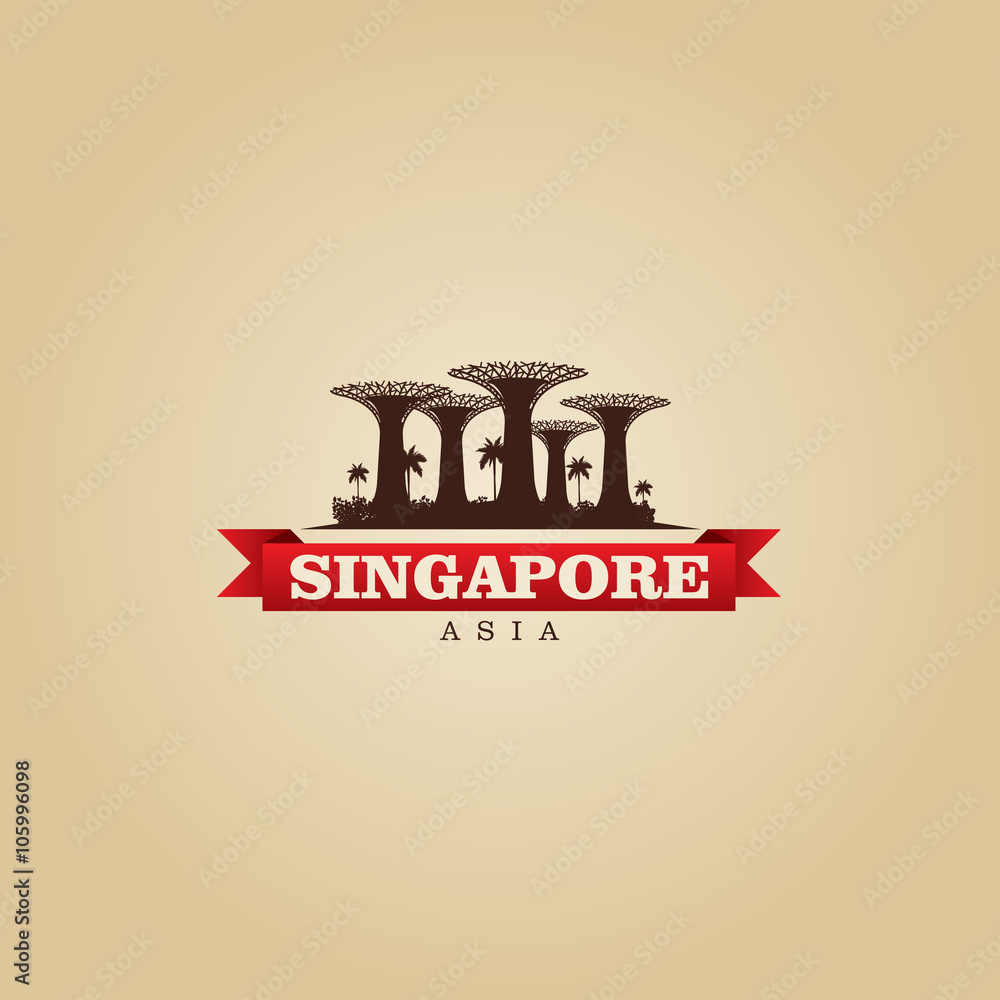 Fototapeta premium Singapore Asia city symbol vector illustration