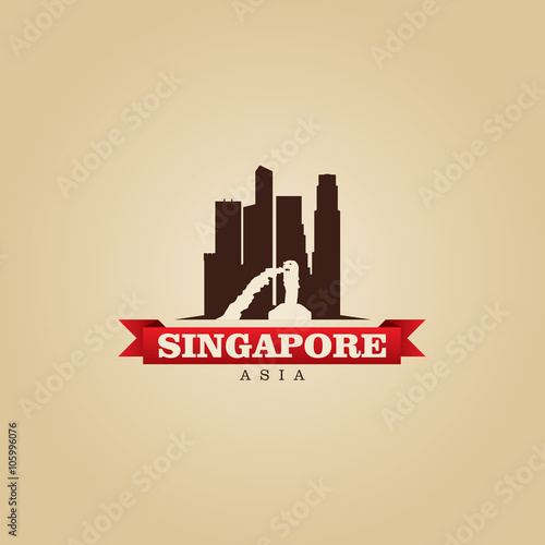 Singapore Asia city symbol vector illustration