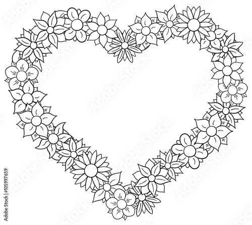 Blüten Rand in Herzform