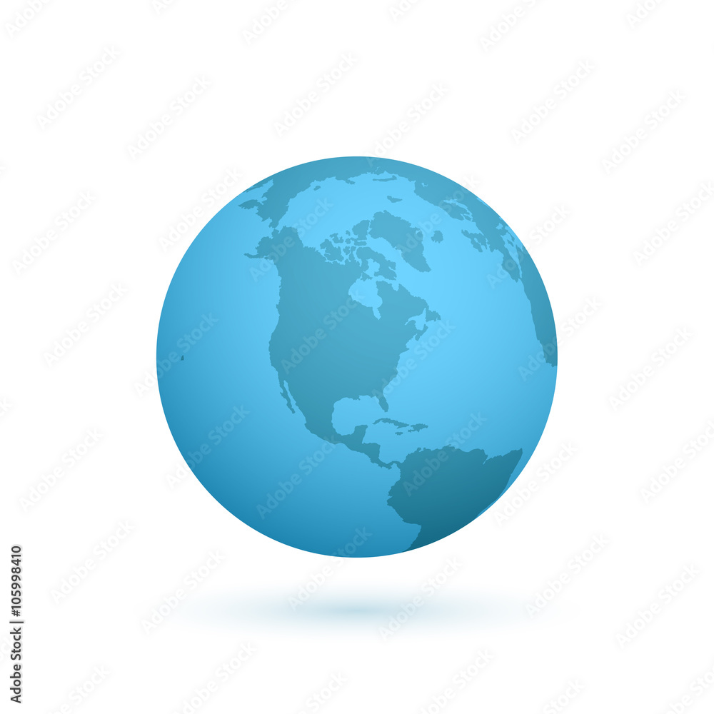 Earth icon isolated on white background.