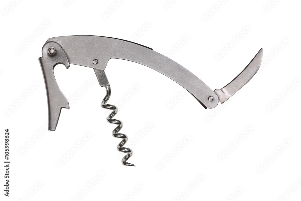 One wine opener isolated on white One wine opener isolated on white
