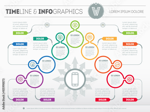 Part of the report with logo and icons set. Vector infographic o