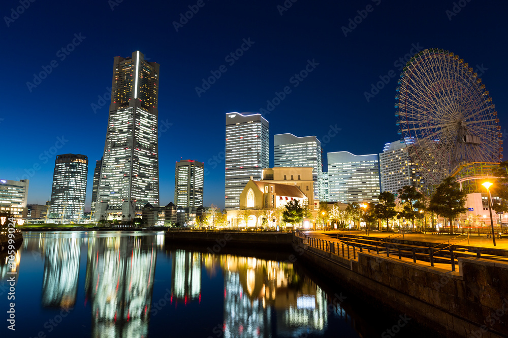 Yokohama skyline at night
