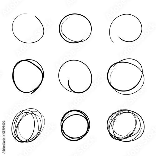Circle template Hand Drawn Simple Set