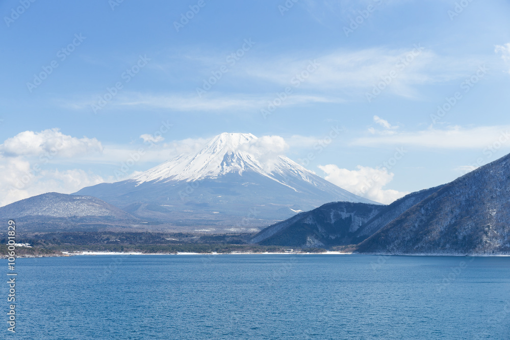 Mountain fuji and lake
