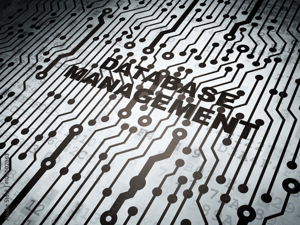 Programming concept: circuit board with Database Management Programming concept: circuit board with Database Management
