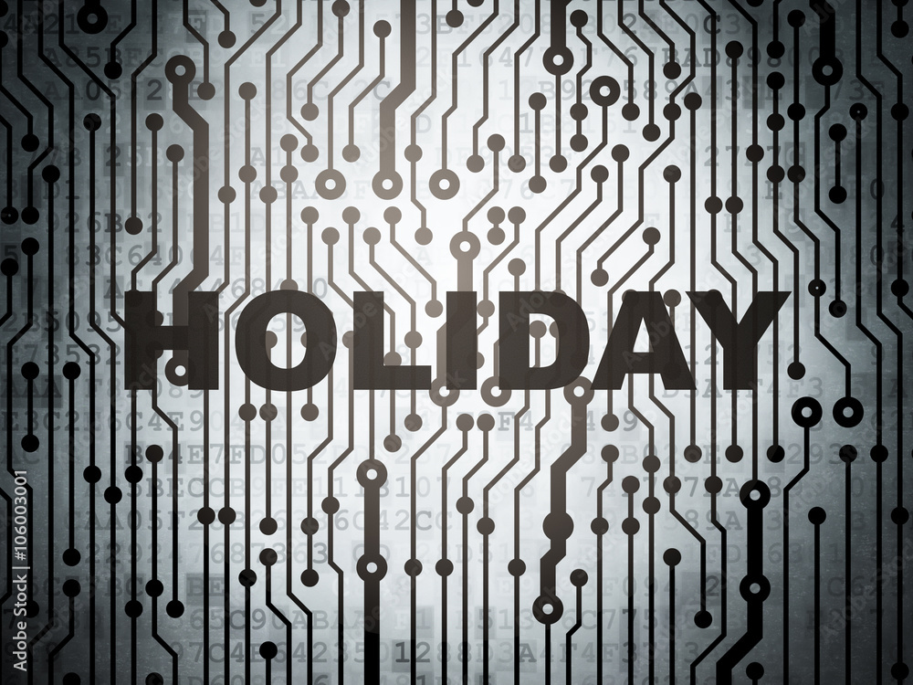 Holiday concept: circuit board with Holiday Holiday concept: circuit board with Holiday