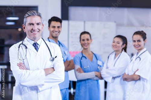 Portrait of medical team standing with arms crossed