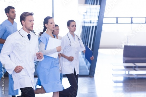 Doctors and nurses rushing for emergency 