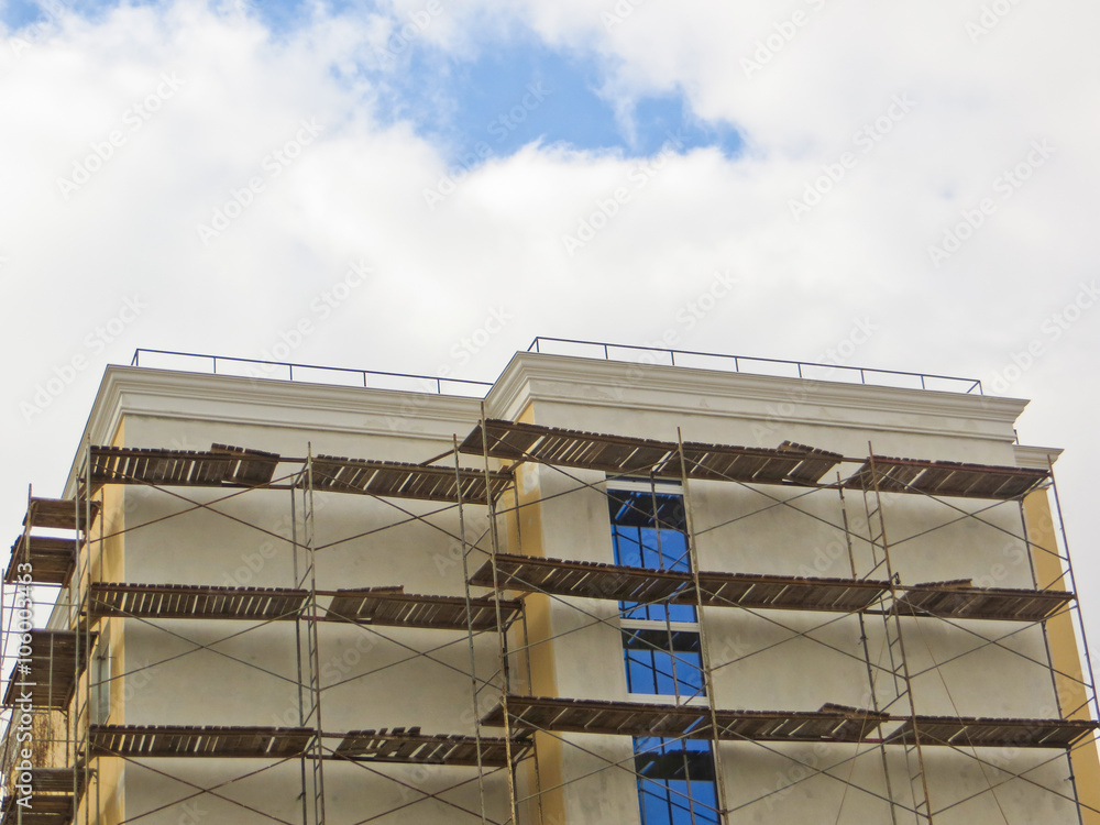 Scaffolding, house building Scaffolding, house building