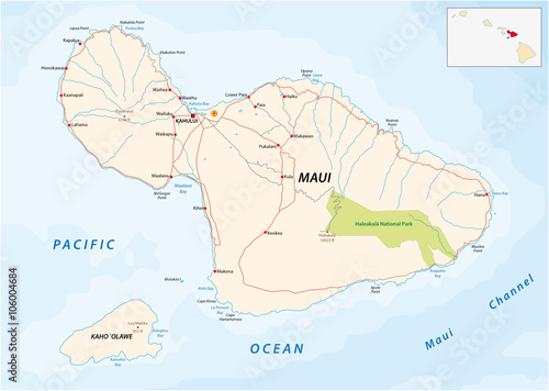 maui and kahoolawe road map photo