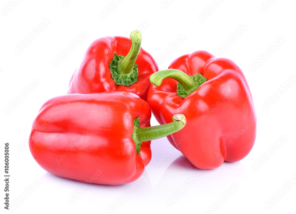 red pepper on white background