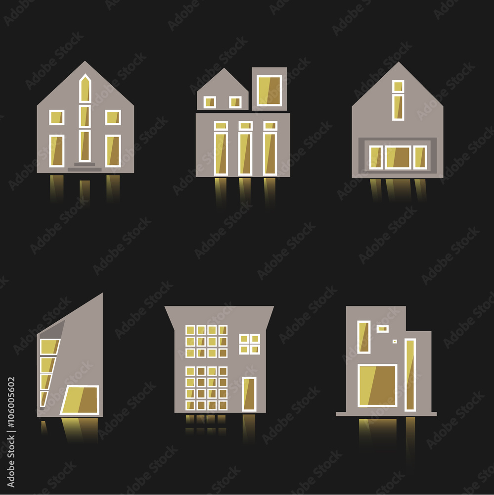 vector icon of house building in the flat style