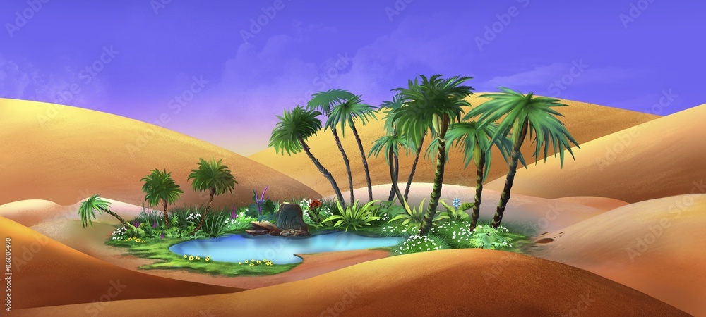 Oasis In A Desert Stock イラスト Adobe Stock