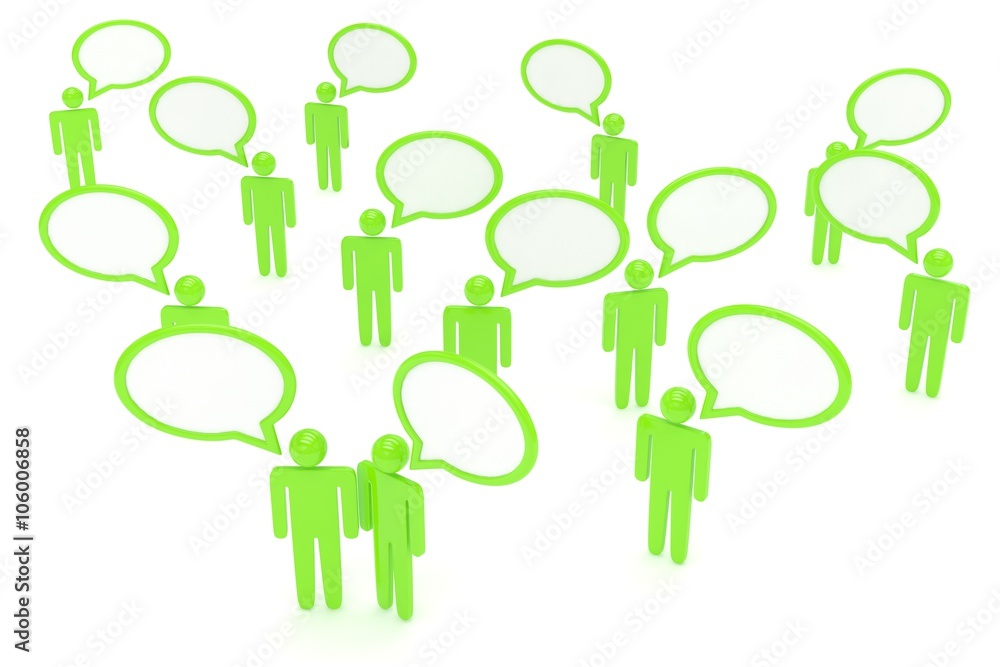 people with talk bubbles isolated over a white background people with talk bubbles isolated over a white background
