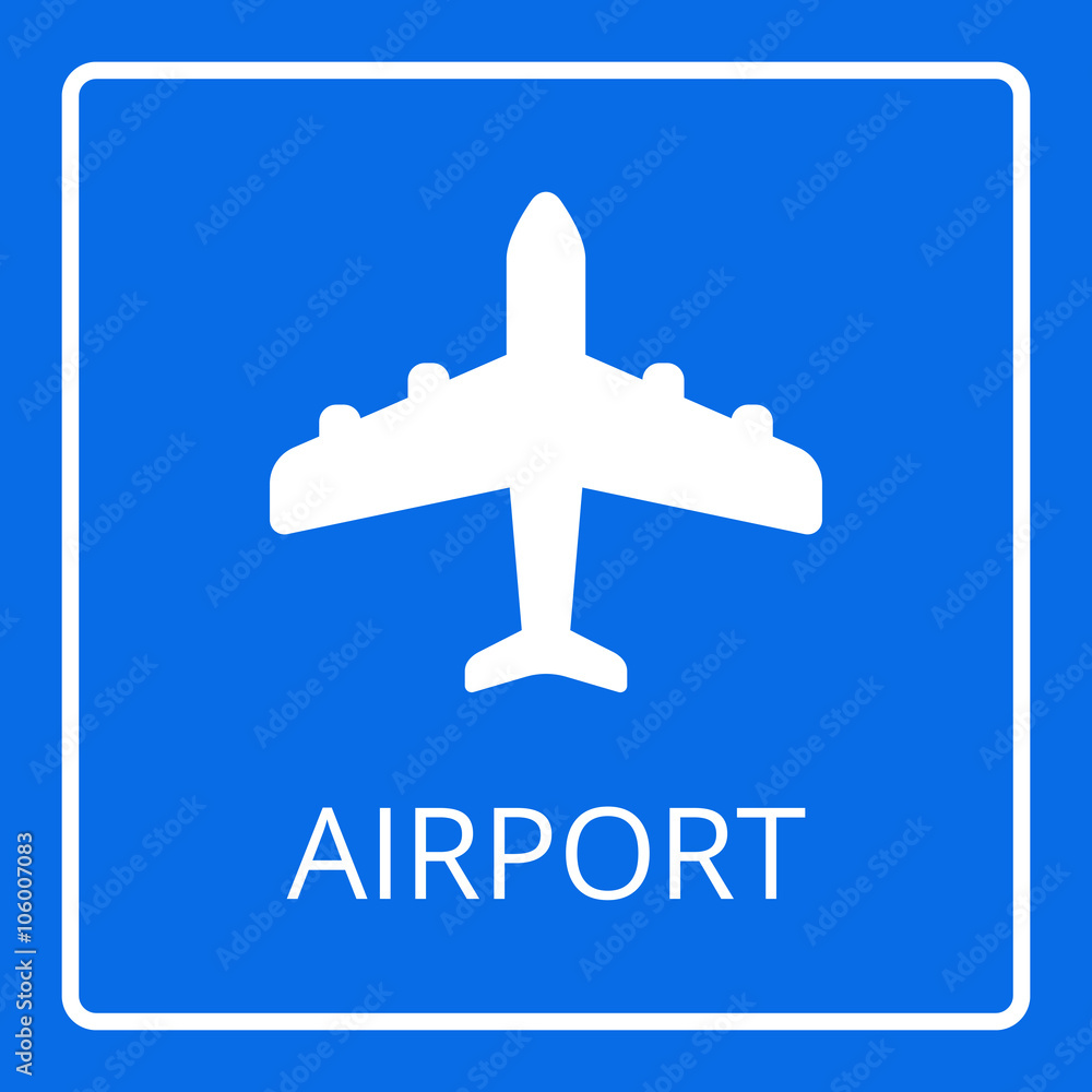 Obraz premium Airport sign vector. Airplane icon