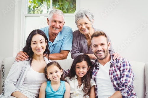 Portrait of happy multi generation family 