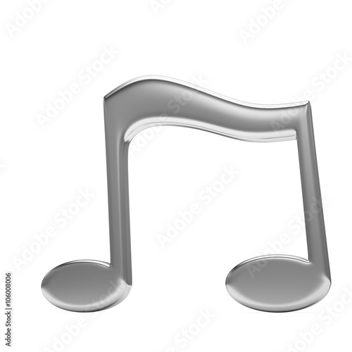 music note 3D, on white