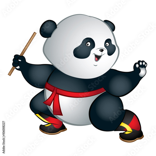 Fototapeta Naklejka Na Ścianę i Meble -  Illustration of big and cute martial art panda