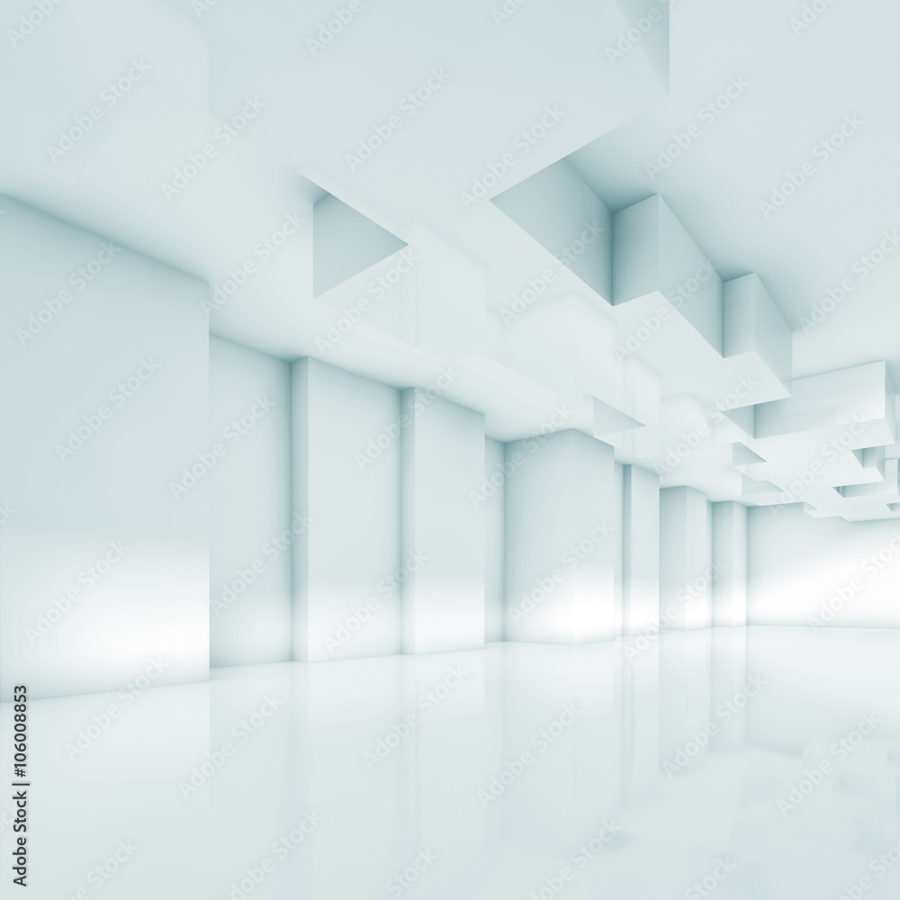 Fototapeta premium 3d interior design with cubic structures