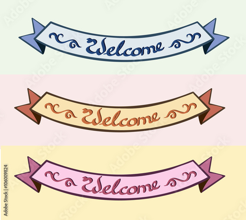 text welcome. a simple handwritten template on the plate 