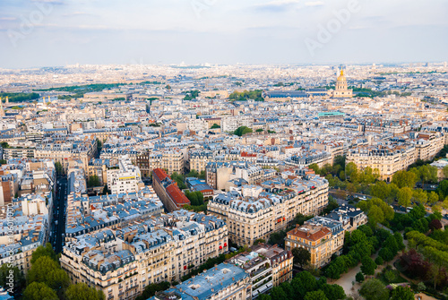 Skyline of Paris, France. A view from the top of Eiffel tower. © AlexBr
