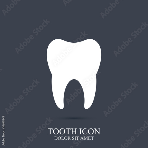 Tooth vector icon template. Medical design. Dentist office icon. Oral care dental  clinic 