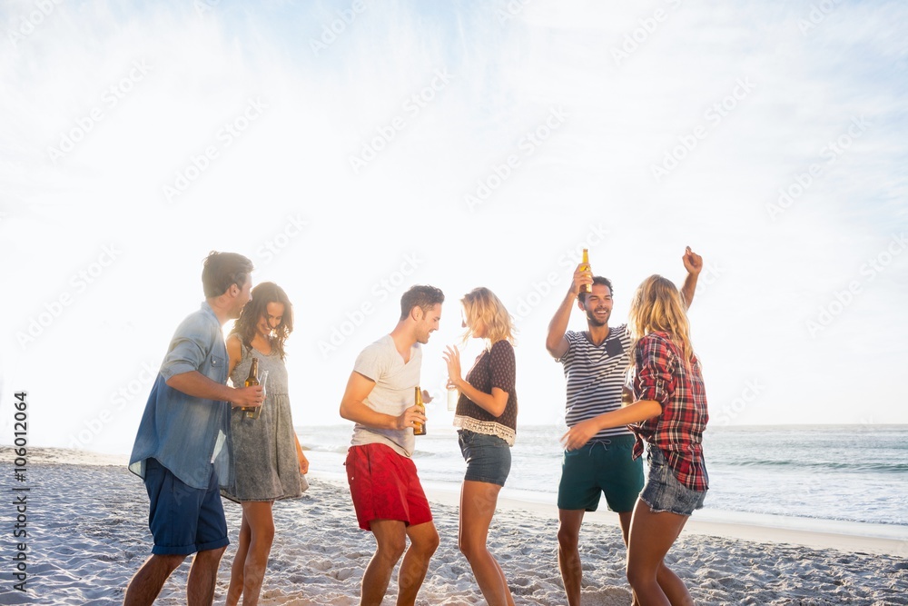 Happy friends dancing together Happy friends dancing together