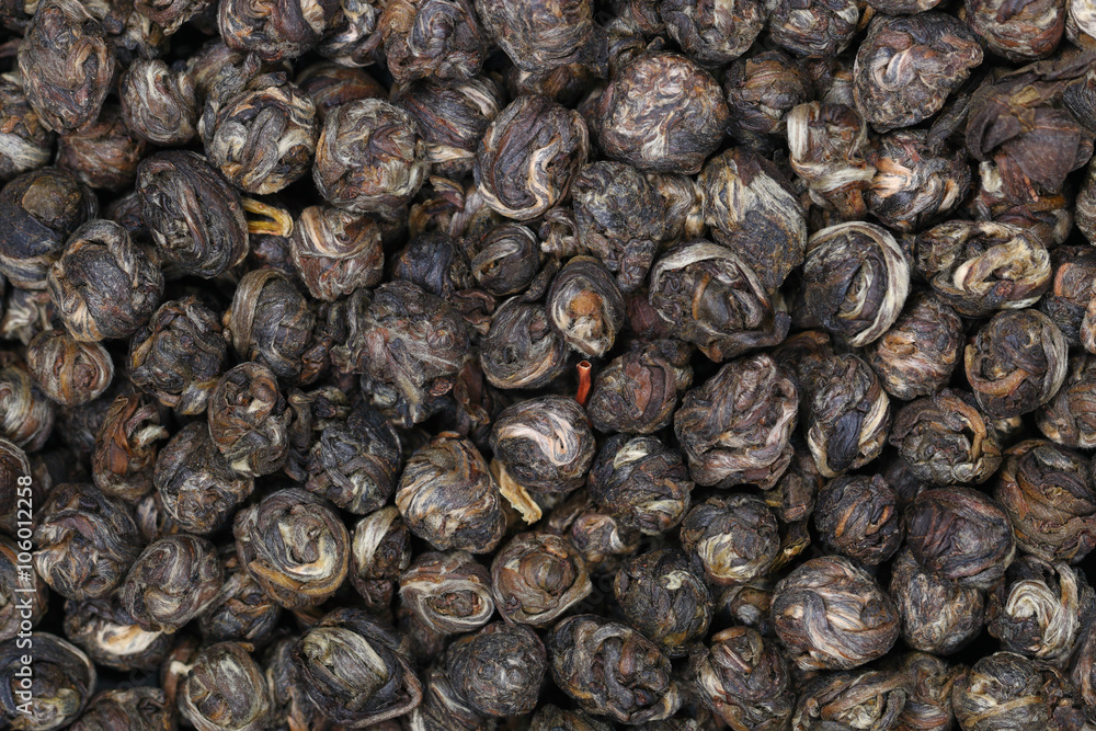 Dry Jasmine pearl tea for pattern and background Dry Jasmine pearl tea for pattern and background