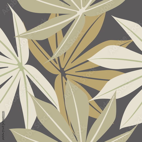 Obraz Stylowy wzór z tropikalnymi liśćmi